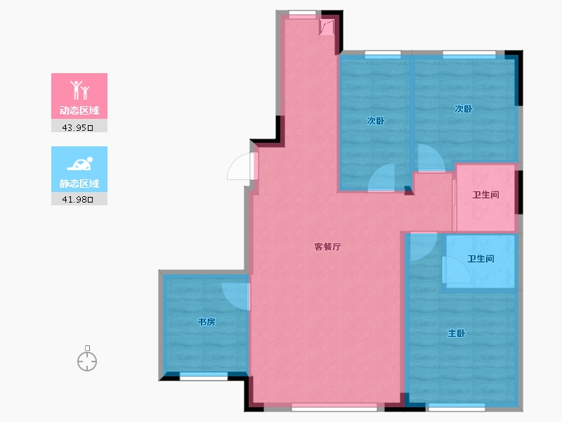 吉林省-长春市-万盛珑玺-77.39-户型库-动静分区