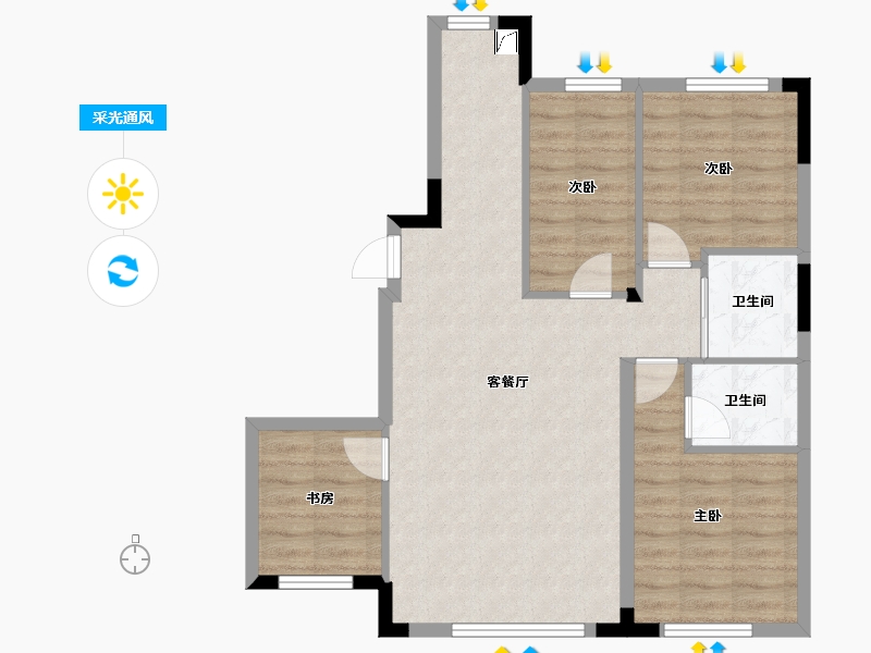 吉林省-长春市-万盛珑玺-77.39-户型库-采光通风