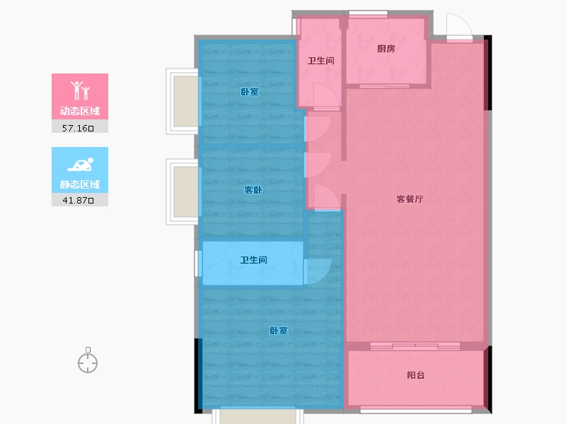 广东省-梅州市-佳旺尚江府-90.49-户型库-动静分区