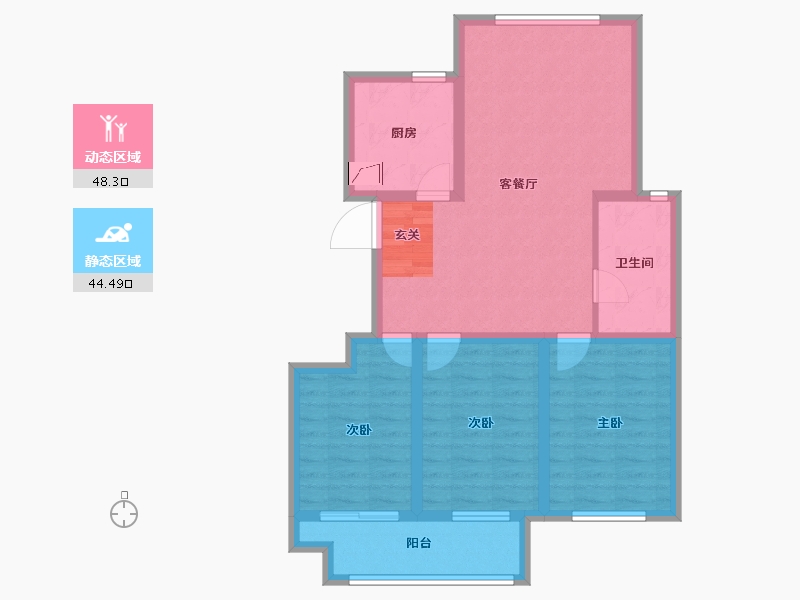 山东省-泰安市-大展麓山郡-82.04-户型库-动静分区