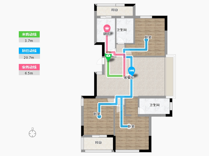 广东省-江门市-金泽世家-89.83-户型库-动静线