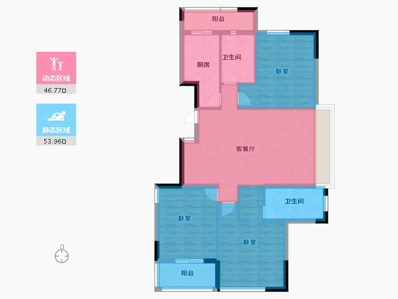 广东省-江门市-金泽世家-89.83-户型库-动静分区