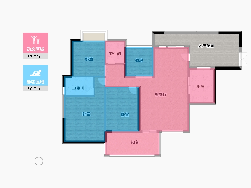 广东省-江门市-沃华中环广场-114.21-户型库-动静分区