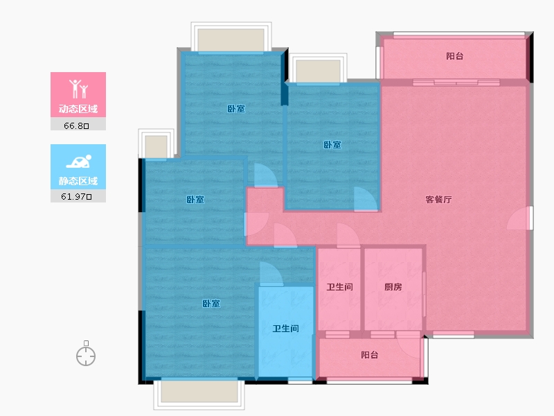 广东省-梅州市-佳旺尚江府-117.47-户型库-动静分区