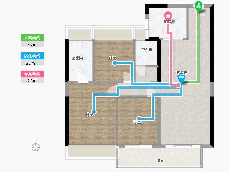 江苏省-镇江市-碧桂园·樾府-91.06-户型库-动静线