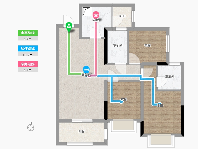 广西壮族自治区-柳州市-融创金成九阙府-75.00-户型库-动静线