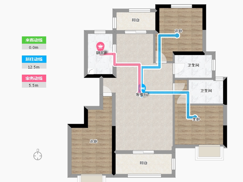 湖南省-长沙市-大学里-88.43-户型库-动静线