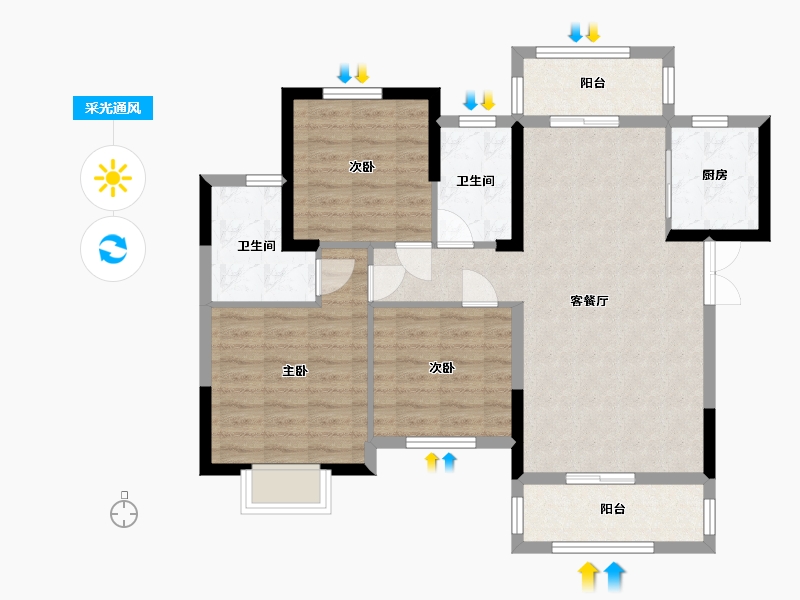 湖南省-长沙市-大学里-86.09-户型库-采光通风