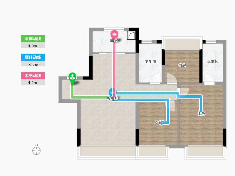 吉林省-长春市-碧桂园江山名筑-81.35-户型库-动静线