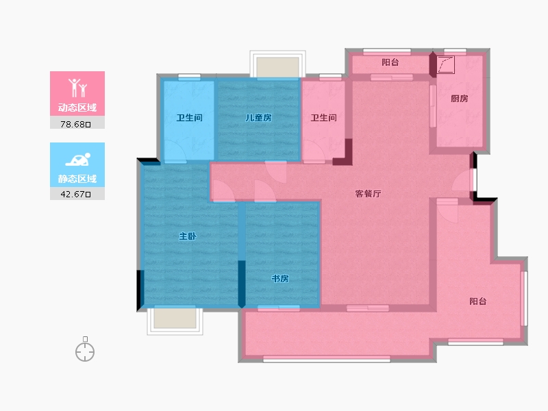 湖南省-长沙市-奥园世家-108.51-户型库-动静分区