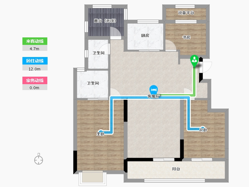 湖南省-长沙市-奥园世家-102.39-户型库-动静线