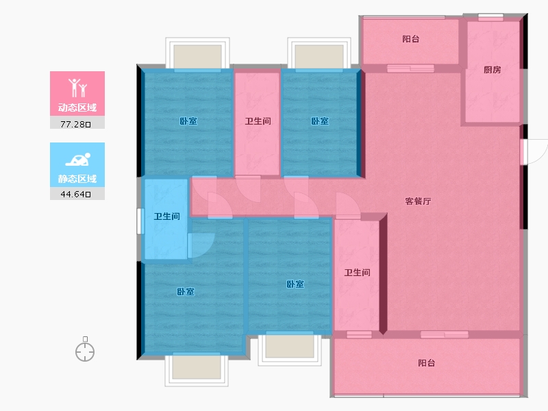 广东省-梅州市-联康城5期【哈佛郡】-110.16-户型库-动静分区