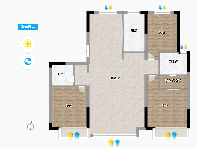 吉林省-长春市-大众置业湖滨公园壹号-100.00-户型库-采光通风