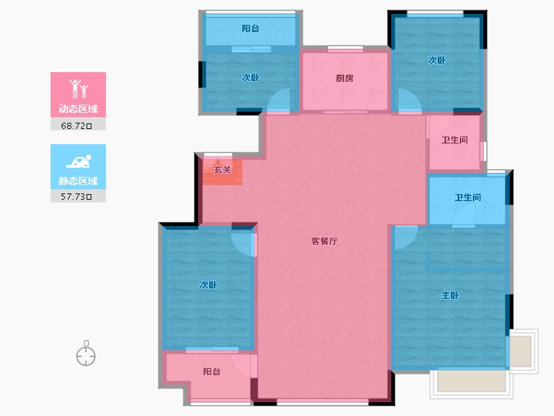 山东省-泰安市-泰实学府春天-113.74-户型库-动静分区