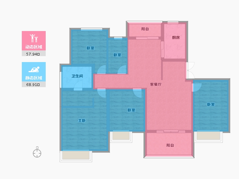 安徽省-黄山市-黄山颐高广场-113.00-户型库-动静分区