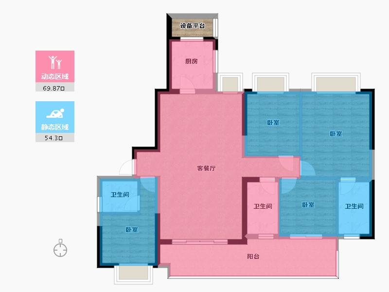 四川省-泸州市-佳乐云尚-114.38-户型库-动静分区