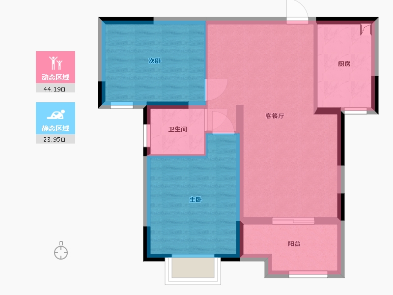 湖南省-长沙市-恒生碧水龙庭-60.38-户型库-动静分区