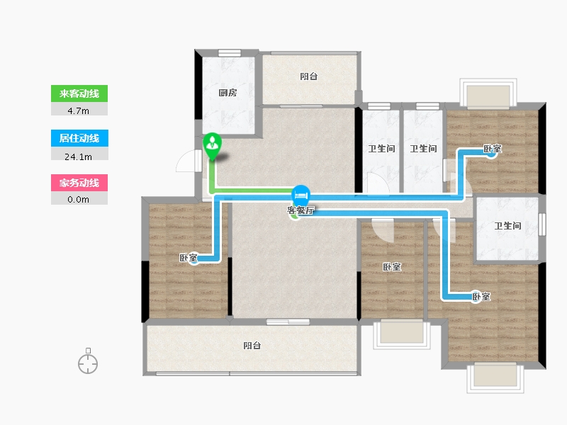 广东省-梅州市-联康城5期【哈佛郡】-115.40-户型库-动静线