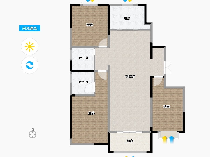 山东省-济宁市-名仕城-222.35-户型库-采光通风