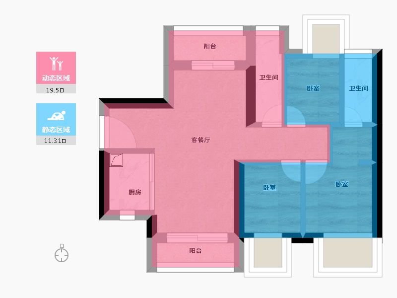 广东省-江门市-保利中央公馆-25.58-户型库-动静分区