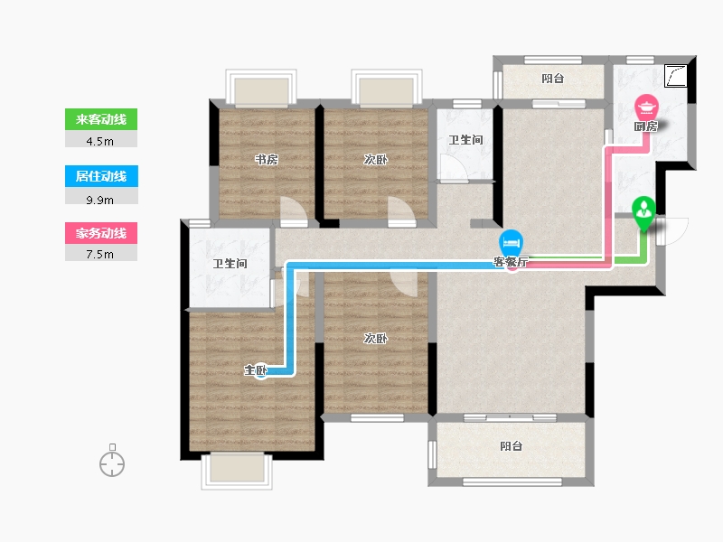 湖南省-长沙市-华申阳光城未来悦-113.00-户型库-动静线