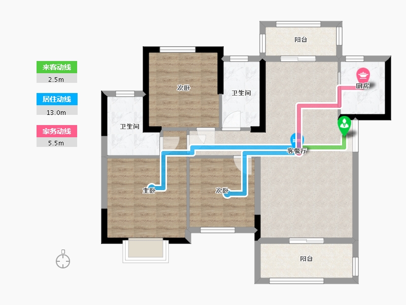 湖南省-长沙市-大学里-86.83-户型库-动静线