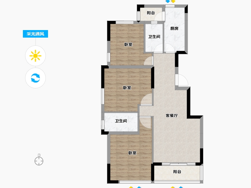 广东省-江门市-金泽世家-89.94-户型库-采光通风