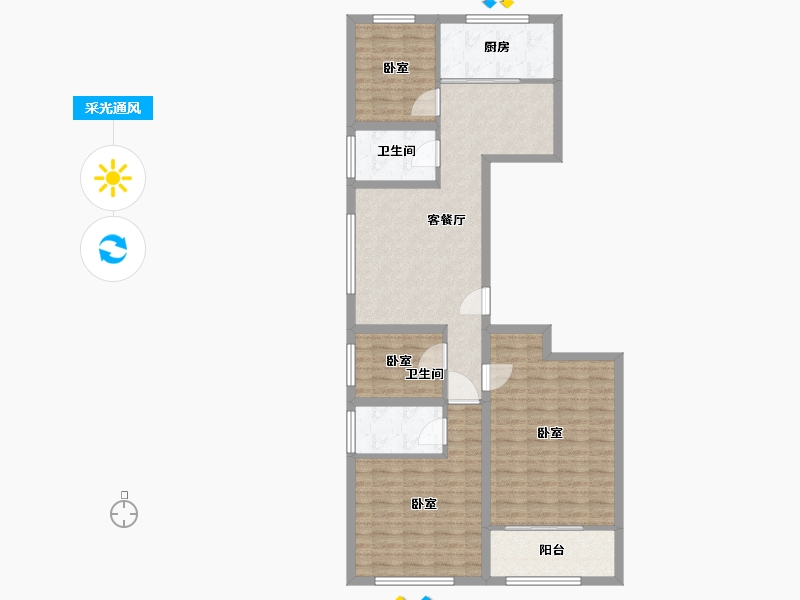 山东省-潍坊市-邦盛书香院-101.79-户型库-采光通风