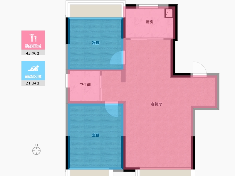 吉林省-长春市-碧桂园江山名筑-56.97-户型库-动静分区