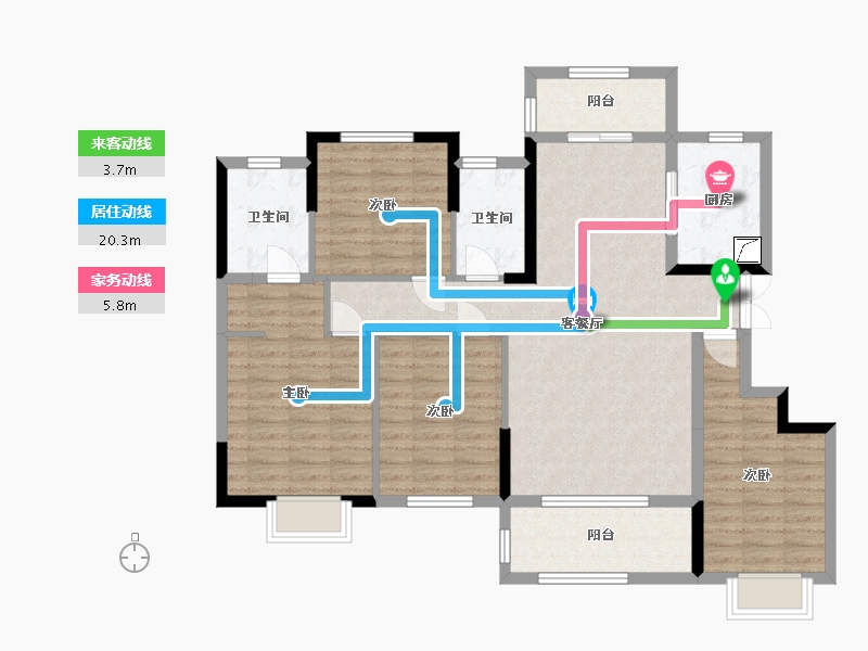 湖南省-长沙市-大学里-112.37-户型库-动静线