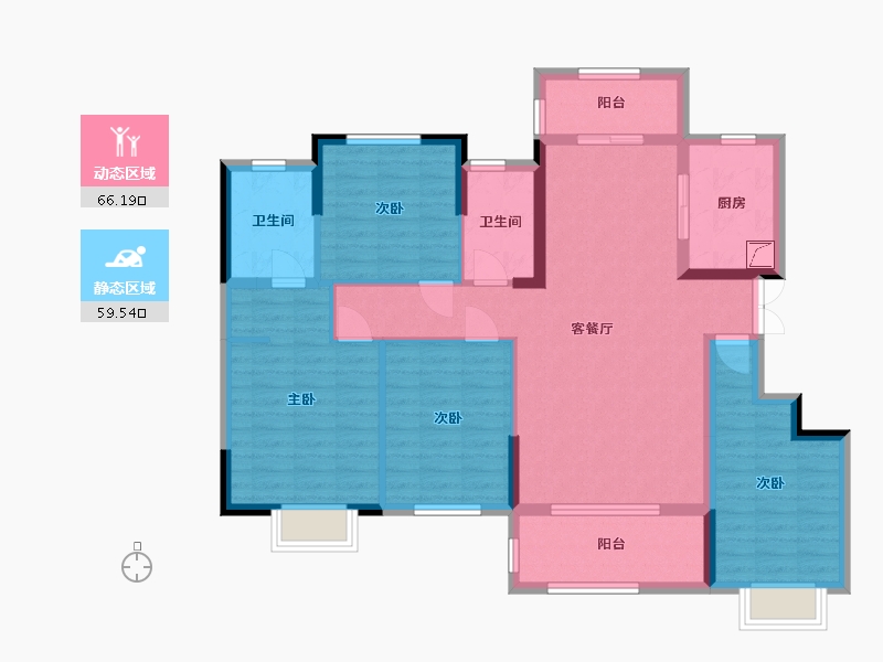 湖南省-长沙市-大学里-112.37-户型库-动静分区