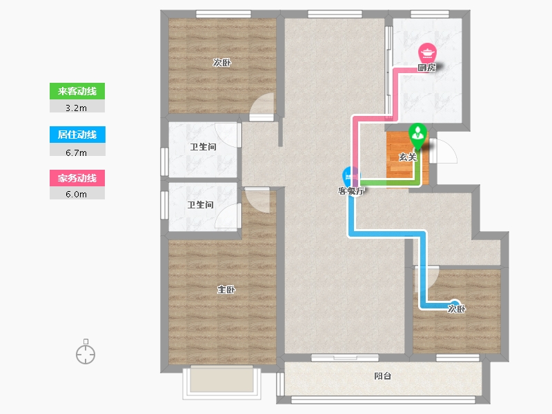 山东省-泰安市-洸河水岸-102.00-户型库-动静线