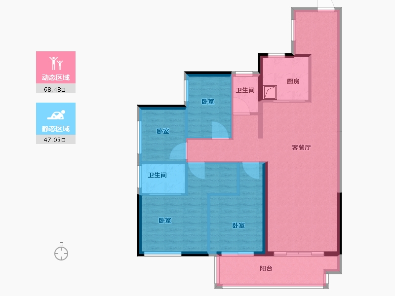 广东省-汕尾市-万德隆·阳光城·愉景湾-104.00-户型库-动静分区