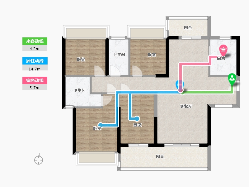 广东省-梅州市-御景中央学府-107.28-户型库-动静线