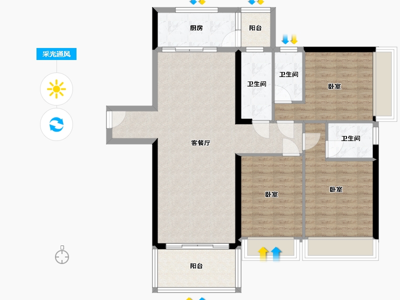 广东省-湛江市-沿江壹号-98.58-户型库-采光通风