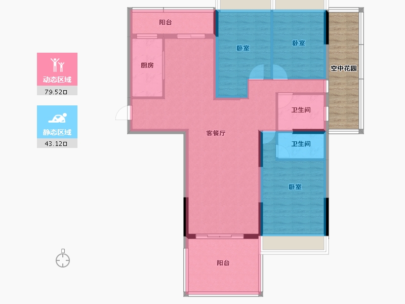 广东省-江门市-台山·骏景园-120.62-户型库-动静分区