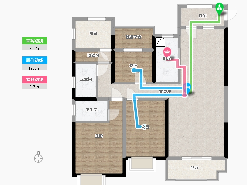 湖南省-长沙市-奥园世家-102.56-户型库-动静线