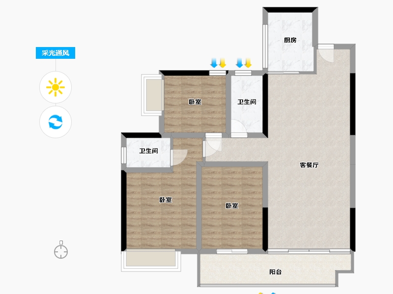 湖南省-郴州市-桂东县汇达豪庭-99.28-户型库-采光通风