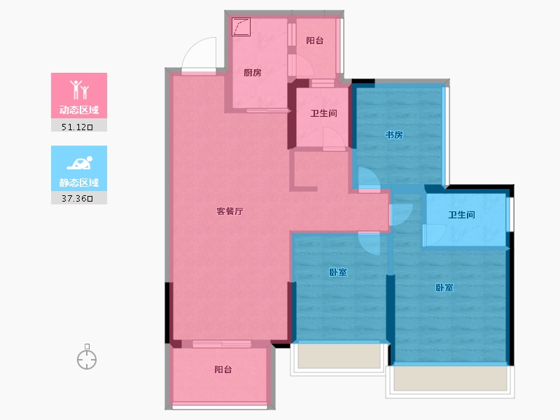 广东省-湛江市-奥园滨海尚居-78.00-户型库-动静分区