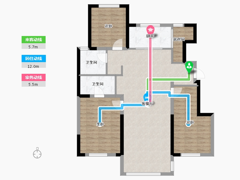 吉林省-长春市-金地名著-96.84-户型库-动静线