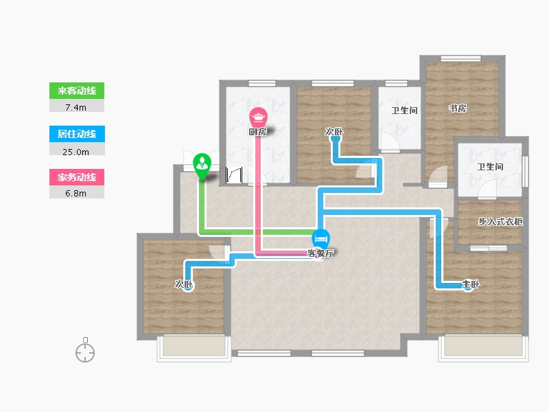 吉林省-长春市-复地卡伦湖生态城-123.00-户型库-动静线