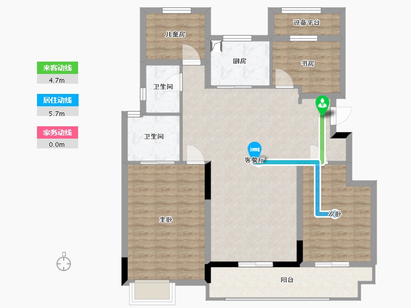 湖南省-长沙市-奥园世家-103.06-户型库-动静线