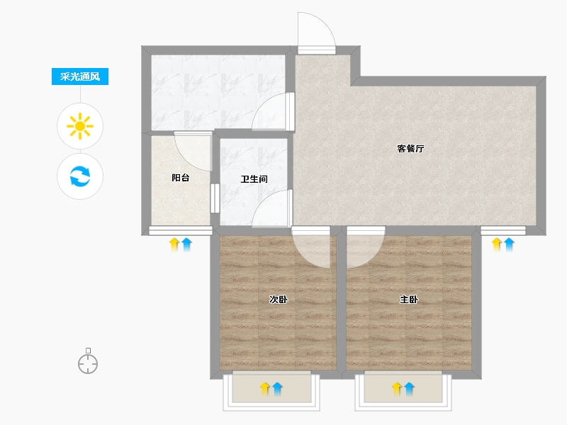 山东省-威海市-万象一品-64.00-户型库-采光通风