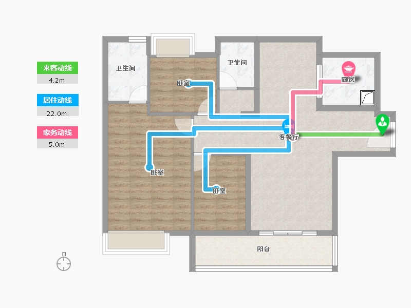 广东省-江门市-保利中央公馆-95.88-户型库-动静线