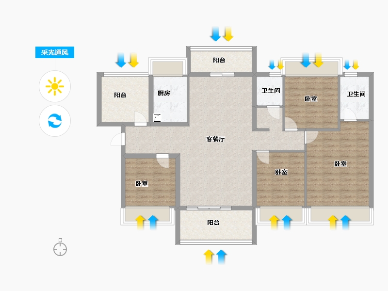 广东省-湛江市-奥园滨海尚居-108.00-户型库-采光通风