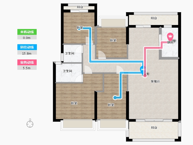 广东省-梅州市-梅州客天下东城森林湖-113.00-户型库-动静线