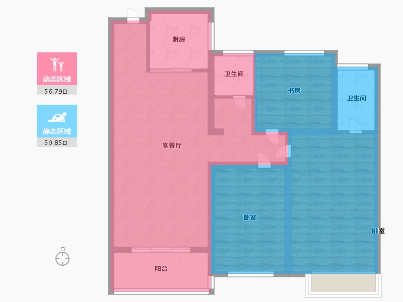 江苏省-镇江市-大亚第一城·玺园-96.00-户型库-动静分区