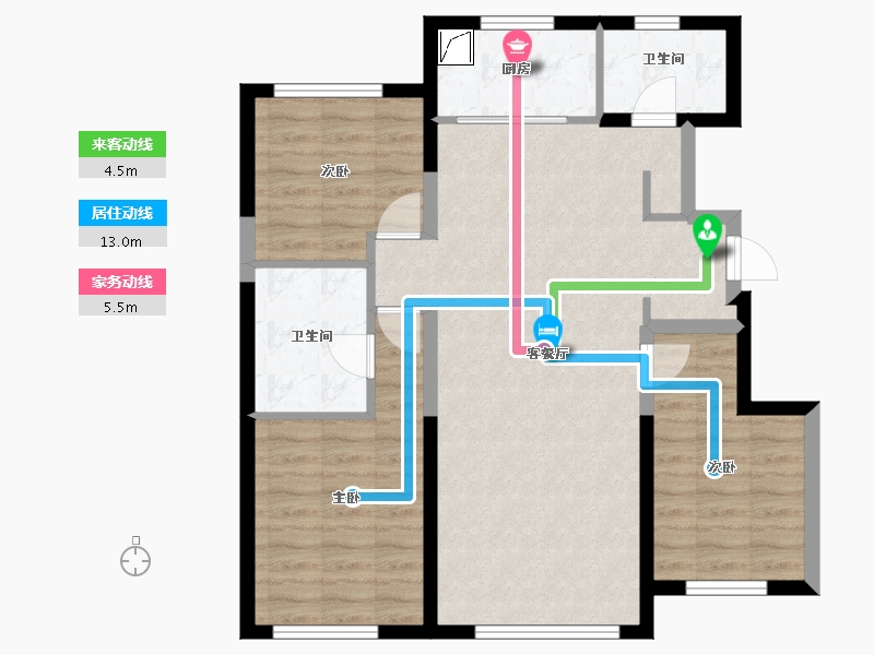 吉林省-长春市-金地名著-84.15-户型库-动静线