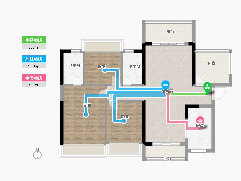 广东省-湛江市-奥园滨海尚居-94.00-户型库-动静线