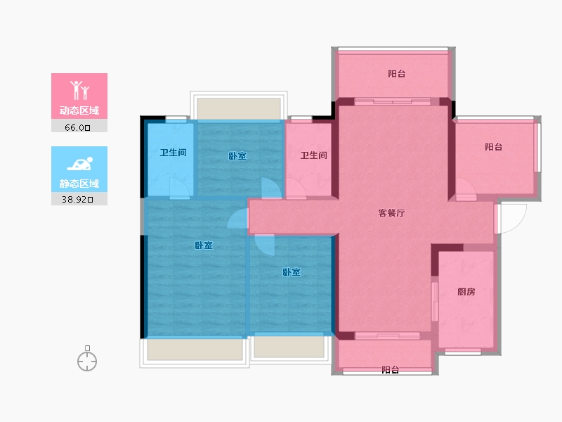 广东省-湛江市-奥园滨海尚居-94.00-户型库-动静分区